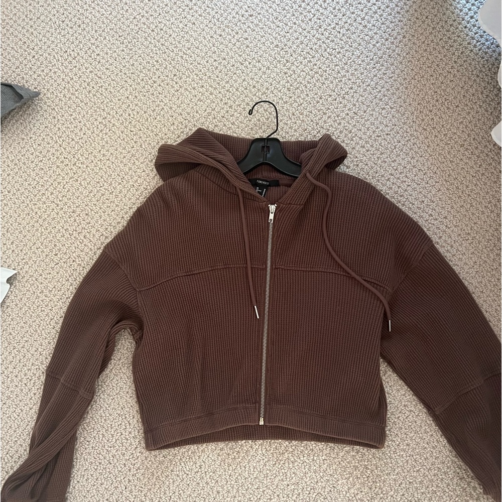 Forever 21 Brown Hooded Jacket